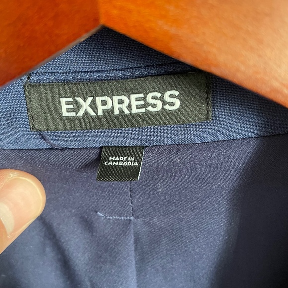 Express - Slim Blue Modern Tech Suit - 38S Jacket, 30x30 Pants - Picture 4 of 11